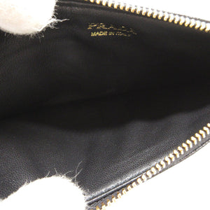 新品同様 プラダ 1MC079 サフィアーノレザー ブラック 黒 コインケース 0026【中古】PRADA