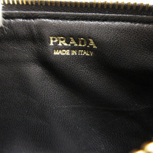 新品同様 プラダ 1MC079 サフィアーノレザー ブラック 黒 コインケース 0026【中古】PRADA
