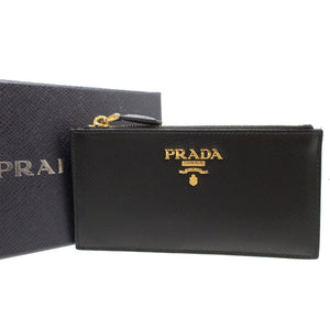 新品同様 プラダ 1MC079 サフィアーノレザー ブラック 黒 コインケース 0026【中古】PRADA