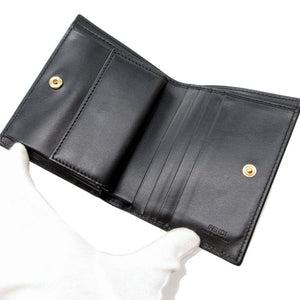 未使用 フェンディ エフイズフェンディ 8M0387 レザー ブラック 黒 2つ折り財布 財布 0027【中古】FENDI