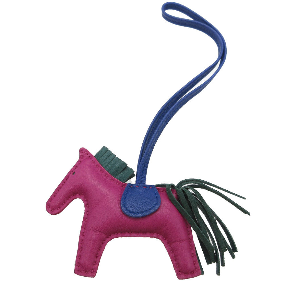 美品 エルメス ロデオチャームPM A刻印(2017年製) ローズパープル マラカイト ブルーエレクトリック バッグチャーム キーホルダー 0031【中古】HERMES