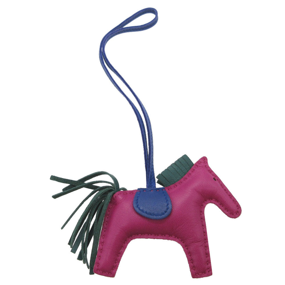 美品 エルメス ロデオチャームPM A刻印(2017年製) ローズパープル マラカイト ブルーエレクトリック バッグチャーム キーホルダー 0031【中古】HERMES