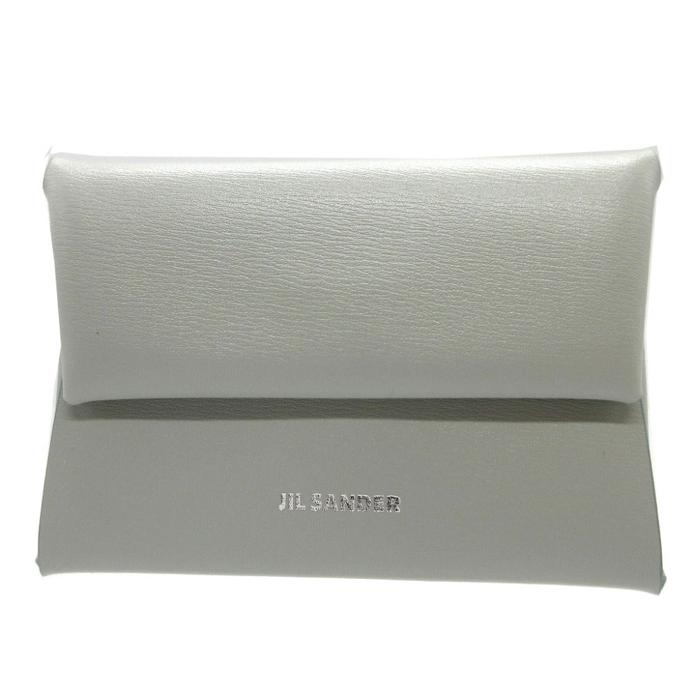 未使用 ジルサンダー J07UI0013 P5355 レザー シーフォーム グレー コインケース 財布 0034【中古】JIL SANDER