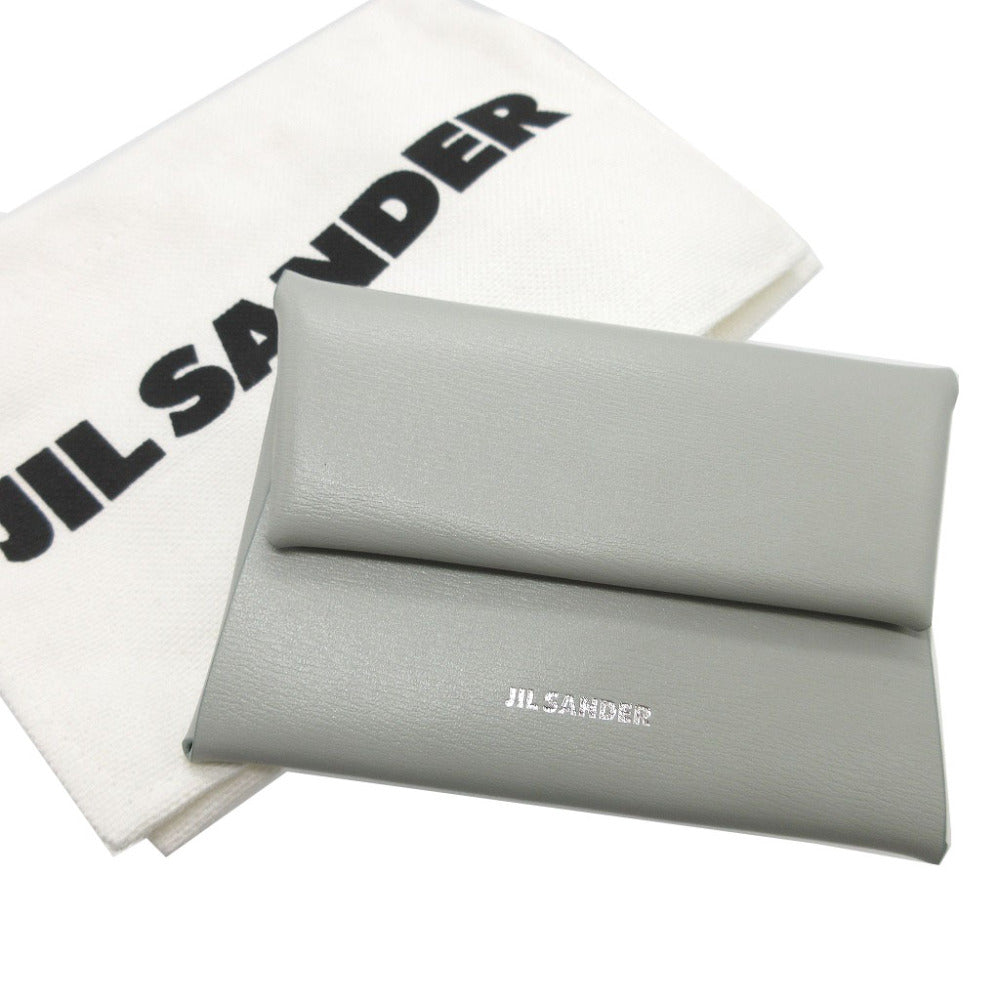 未使用 ジルサンダー J07UI0013 P5355 レザー シーフォーム グレー コインケース 財布 0034【中古】JIL SANDER