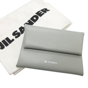 未使用 ジルサンダー J07UI0013 P5355 レザー シーフォーム グレー コインケース 財布 0034【中古】JIL SANDER