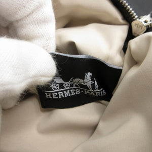美品 エルメス ボリード ヴィス ヴェルザ PM パンチングロゴ シルク コットン アシエ グレー コスメ ポーチ 0035【中古】HERMES