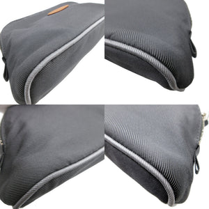美品 エルメス ボリード ヴィス ヴェルザ PM パンチングロゴ シルク コットン アシエ グレー コスメ ポーチ 0035【中古】HERMES