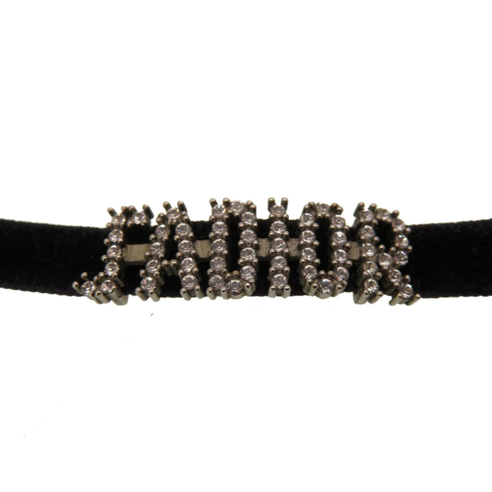 クリスチャン ディオール J'ADIOR ジャディオール ベロア ストーン ブラック チョーカー ネックレス 黒 0036 【中古】 Christian Dior