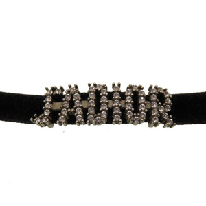 クリスチャン ディオール J'ADIOR ジャディオール ベロア ストーン ブラック チョーカー ネックレス 黒 0036 【中古】 Christian Dior