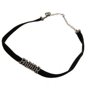 美品 クリスチャン ディオール J'ADIOR ジャディオール ベロア ストーン ブラック チョーカー ネックレス 黒 0039 【中古】 Christian Dior