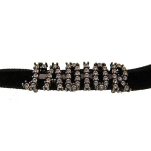 美品 クリスチャン ディオール J'ADIOR ジャディオール ベロア ストーン ブラック チョーカー ネックレス 黒 0039 【中古】 Christian Dior