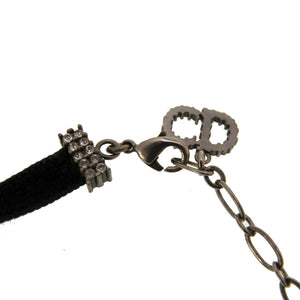 美品 クリスチャン ディオール J'ADIOR ジャディオール ベロア ストーン ブラック チョーカー ネックレス 黒 0039 【中古】 Christian Dior