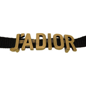 新品同様 クリスチャン ディオール J'ADIOR ジャディオール チョーカー ベロア ブラック ゴールド金具 0040 【中古】 Christian Dior