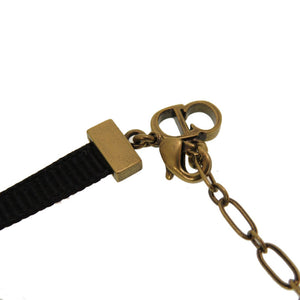 新品同様 クリスチャン ディオール J'ADIOR ジャディオール チョーカー ベロア ブラック ゴールド金具 0040 【中古】 Christian Dior