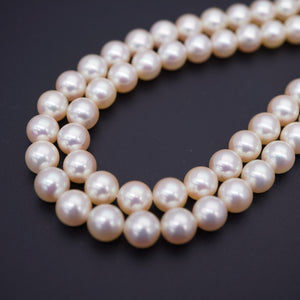 美品 2連 パール7mm K18YG ダイヤモンド0.04ct ネックレス イ パール 0042【中古】レディース