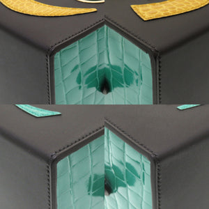 未使用 エルメス プティアッシュ ロボットクラッチ ポロサス ブラック ハンドバッグ バッグ 黒 0046 【中古】 HERMES