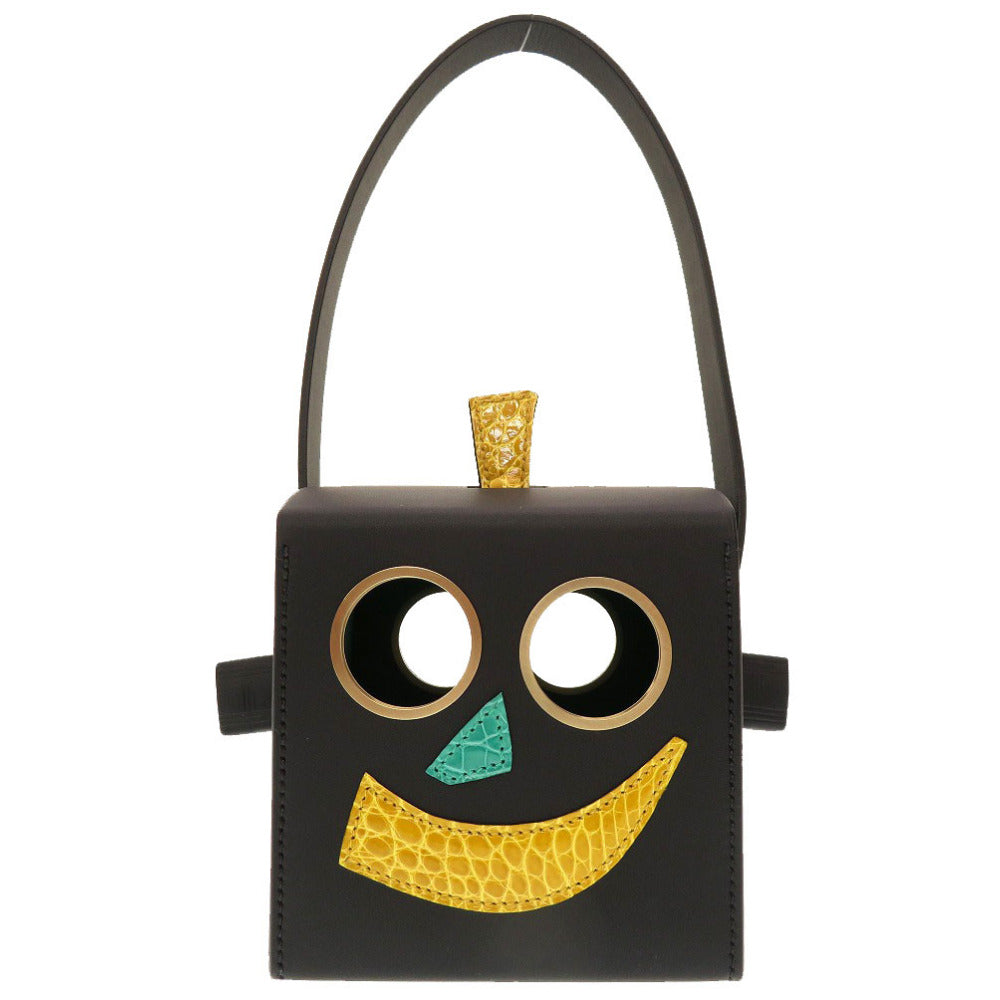 未使用 エルメス プティアッシュ ロボットクラッチ ポロサス ブラック ハンドバッグ バッグ 黒 0046 【中古】 HERMES