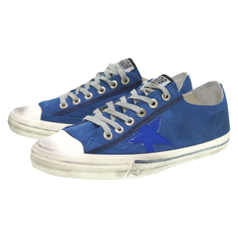新品同様 ゴールデングース VSTAR2 スニーカー スウェード ブルー サイズ40 青 0053【中古】GOLDEN GOOSE Vスター2 メンズ