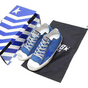 新品同様 ゴールデングース VSTAR2 スニーカー スウェード ブルー サイズ40 青 0053【中古】GOLDEN GOOSE Vスター2 メンズ