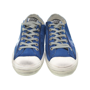 新品同様 ゴールデングース VSTAR2 スニーカー スウェード ブルー サイズ40 青 0053【中古】GOLDEN GOOSE Vスター2 メンズ