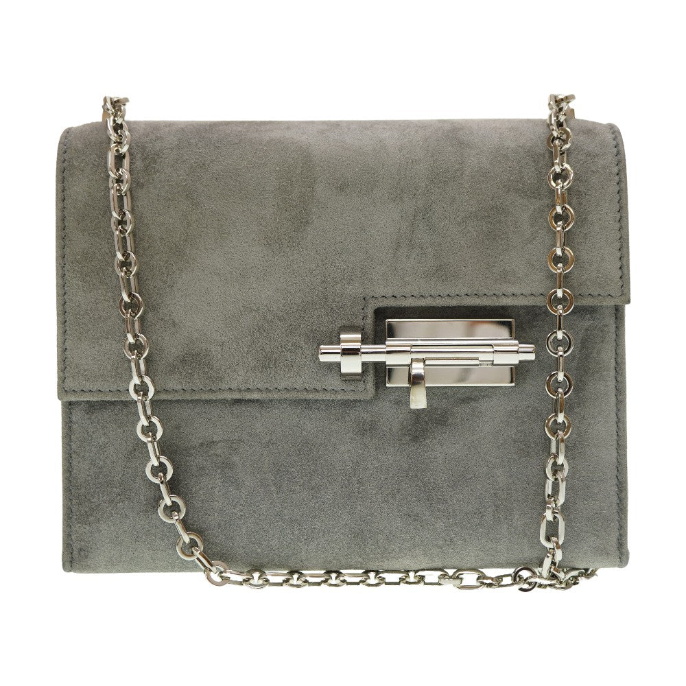 新品同様 エルメス ヴェルー ミニ ドブリス グレー シルバー金具 X刻印(2016年製) ショルダーバッグ 0054【中古】HERMES