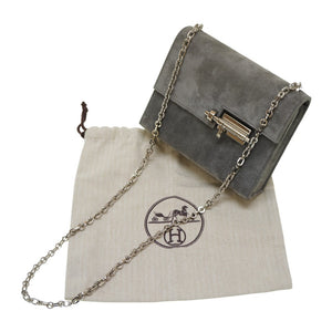 新品同様 エルメス ヴェルー ミニ ドブリス グレー シルバー金具 X刻印(2016年製) ショルダーバッグ 0054【中古】HERMES