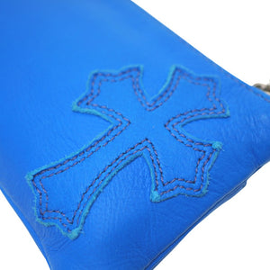新品同様 クロムハーツ ジッパーチェンジパース ZPR CHG WRISTLET SML コインケース クロスパッチ シルバー925 ブルー 青 0057【中古】CHROME HEARTS