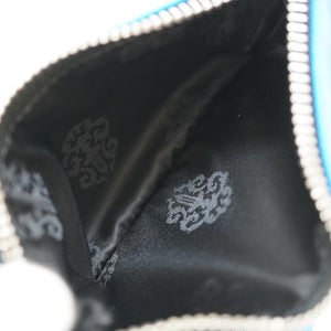 新品同様 クロムハーツ ジッパーチェンジパース ZPR CHG WRISTLET SML コインケース クロスパッチ シルバー925 ブルー 青 0057【中古】CHROME HEARTS