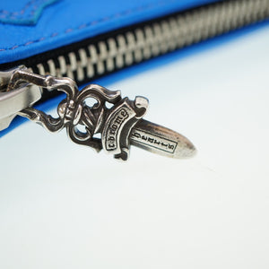 新品同様 クロムハーツ ジッパーチェンジパース ZPR CHG WRISTLET SML コインケース クロスパッチ シルバー925 ブルー 青 0057【中古】CHROME HEARTS
