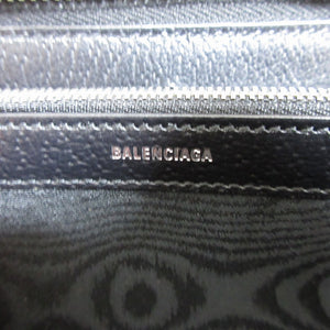 新品同様 バレンシアガ×グッチ 680422 キャンバス ブラック 黒 ラウンドファスナー長財布 財布 0064【中古】BALENCIAGA GUCCI