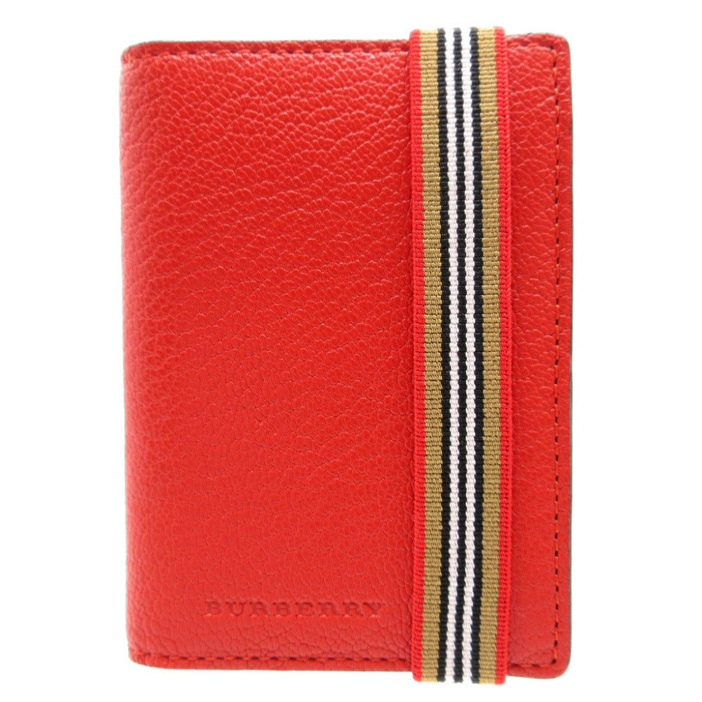 未使用 バーバリー 4074895 レザー レッド 赤 カードケース 名刺入れ 0066【中古】BURBERRY