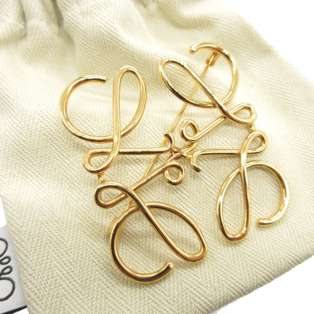 新品同様 ロエベ アナグラム メタル ゴールド ブローチ 0067【中古】LOEWE