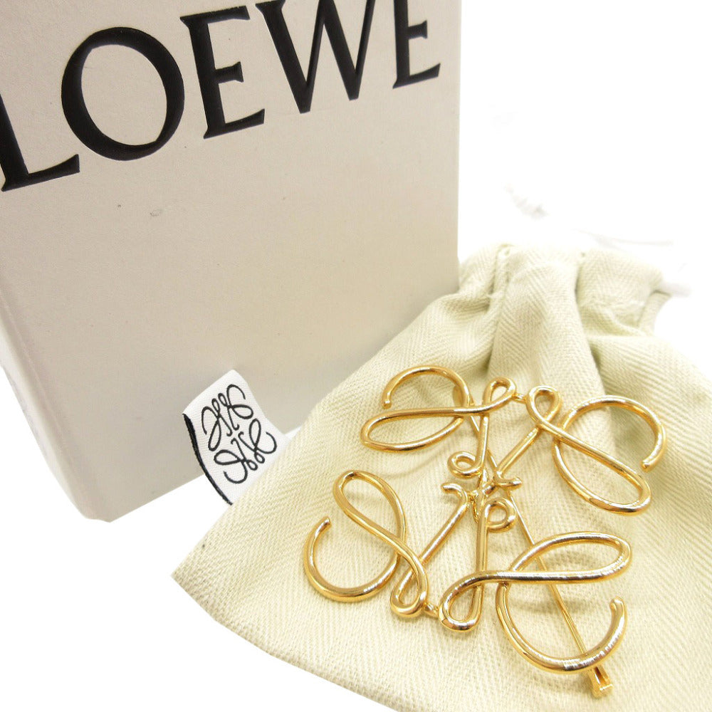 新品同様 ロエベ アナグラム メタル ゴールド ブローチ 0067【中古】LOEWE