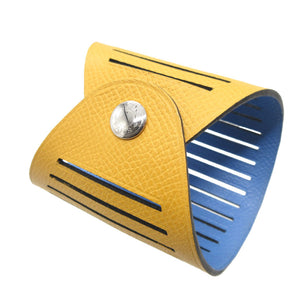 未使用 エルメス プティアッシュ リバーシブル エプソン ジョーヌ ブルーパラダイス ブレスレット 0068【中古】HERMES