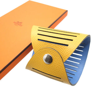 未使用 エルメス プティアッシュ リバーシブル エプソン ジョーヌ ブルーパラダイス ブレスレット 0068【中古】HERMES