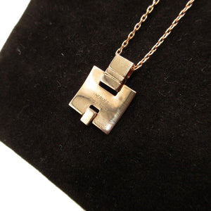 美品 エルメス アイリーン Hモチーフ メタル ローズゴールド ネックレス 0069【中古】HERMES