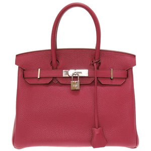 美品 エルメス バーキン30 トリヨンクレマンス ルビー シルバー金具 □N刻印 ハンドバッグ バッグ 0077 【中古】 HERMES