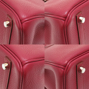 美品 エルメス バーキン30 トリヨンクレマンス ルビー シルバー金具 □N刻印 ハンドバッグ バッグ 0077 【中古】 HERMES