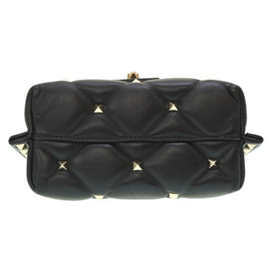 美品 ヴァレンティノ ロックスタッズ 2WAY ショルダー ハンドバッグ ハンドバッグ レザー ブラック 黒 0081【中古】VALENTINO ショルダーストラップ バレンチノ