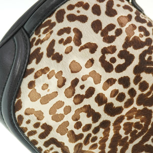 グッチ ニューバンブー 254884 ショルダー ハンドバッグ ハラコ/レザー レオパード柄 タッセルチャーム  0083【中古】GUCCI ストラップ