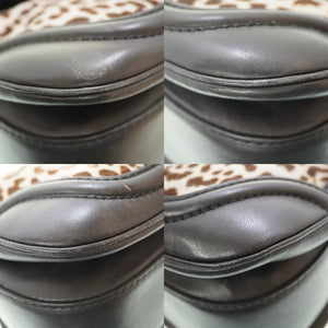 グッチ ニューバンブー 254884 ショルダー ハンドバッグ ハラコ/レザー レオパード柄 タッセルチャーム  0083【中古】GUCCI ストラップ