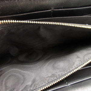 未使用 グッチ GGマトラッセ レザー ブラック 黒 ラウンドファスナー長財布 財布 0090【中古】GUCCI