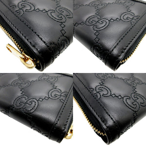 未使用 グッチ GGマトラッセ レザー ブラック 黒 ラウンドファスナー長財布 財布 0090【中古】GUCCI