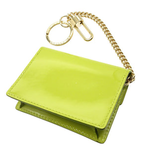 新品同様 デルヴォー AE0103ACP0 マダム パテントレザー ライトグリーン 緑 バッグチャーム キーホルダー 0091【中古】DELVAUX