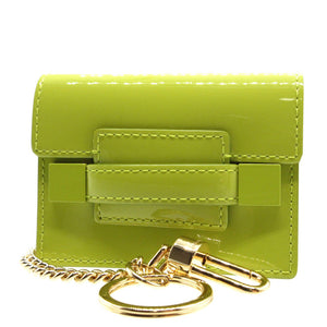 新品同様 デルヴォー AE0103ACP0 マダム パテントレザー ライトグリーン 緑 バッグチャーム キーホルダー 0091【中古】DELVAUX