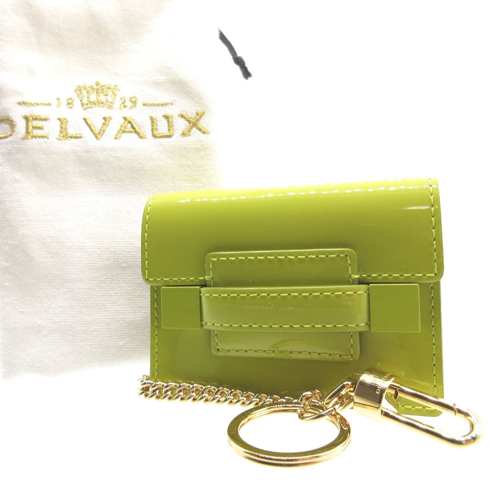新品同様 デルヴォー AE0103ACP0 マダム パテントレザー ライトグリーン 緑 バッグチャーム キーホルダー 0091【中古】DELVAUX