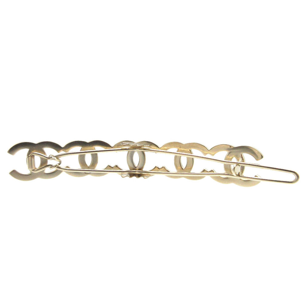 新品同様 シャネル ココマーク B16P メタル ブラック 黒 ゴールド金具 バレッタ 0093【中古】CHANEL