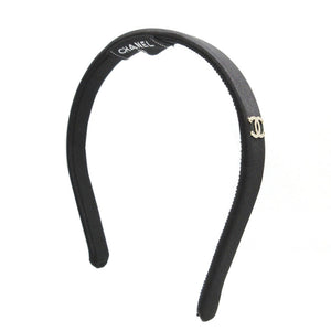 新品同様 シャネル 23A コットン シルク ブラック 黒 カチューシャ 0094【中古】CHANEL