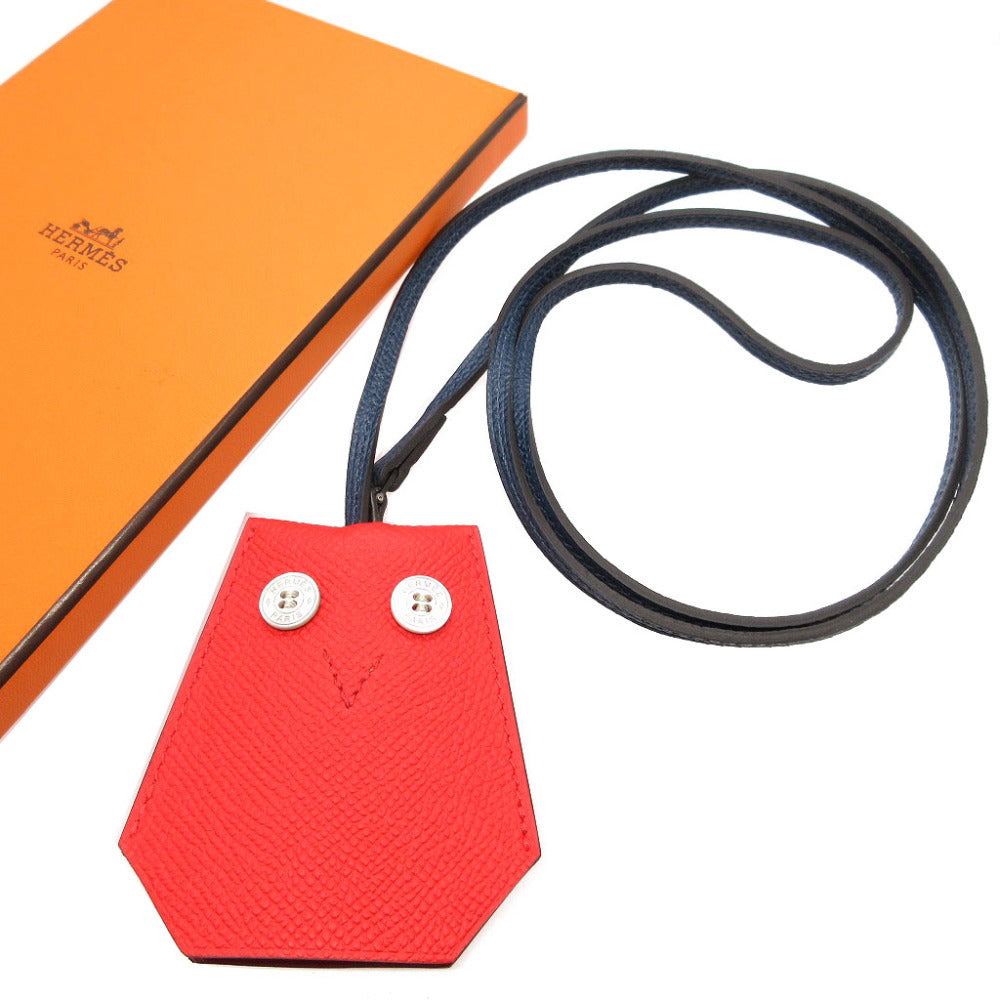 未使用 エルメス プティアッシュ フクロウ ヴォーエプソン ブーゲンビリア クロシェット バッグチャーム キーホルダー 0096【中古】HERMES