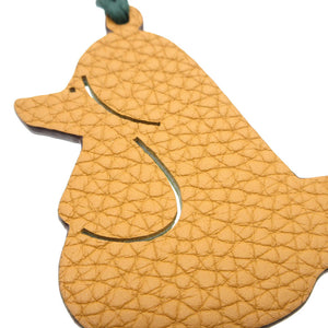 新品同様 エルメス プティアッシュ プードル クレマンス シェーブル ゴールド バッグチャーム キーホルダー 0097【中古】HERMES